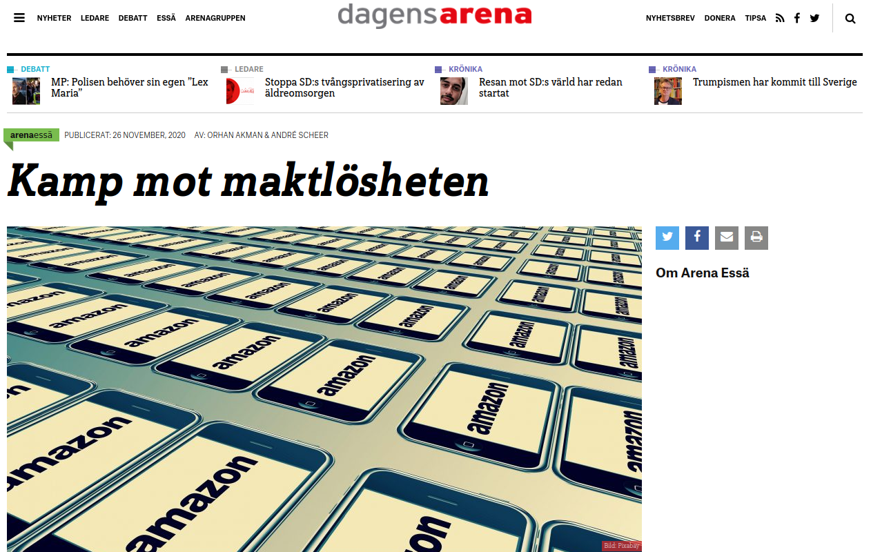 Dagens Arena: Kamp mot maktlösheten