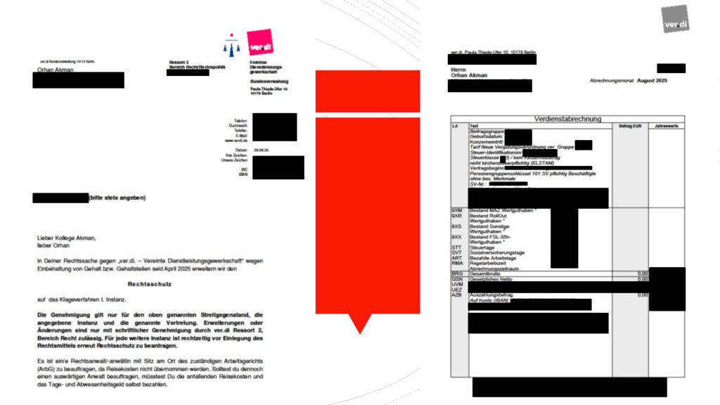 Rechtschutz zusagen, aber Gehalt verweigern...