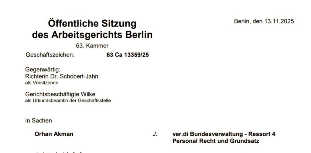 Güteverhandlung am Arbeitsgericht Berlin